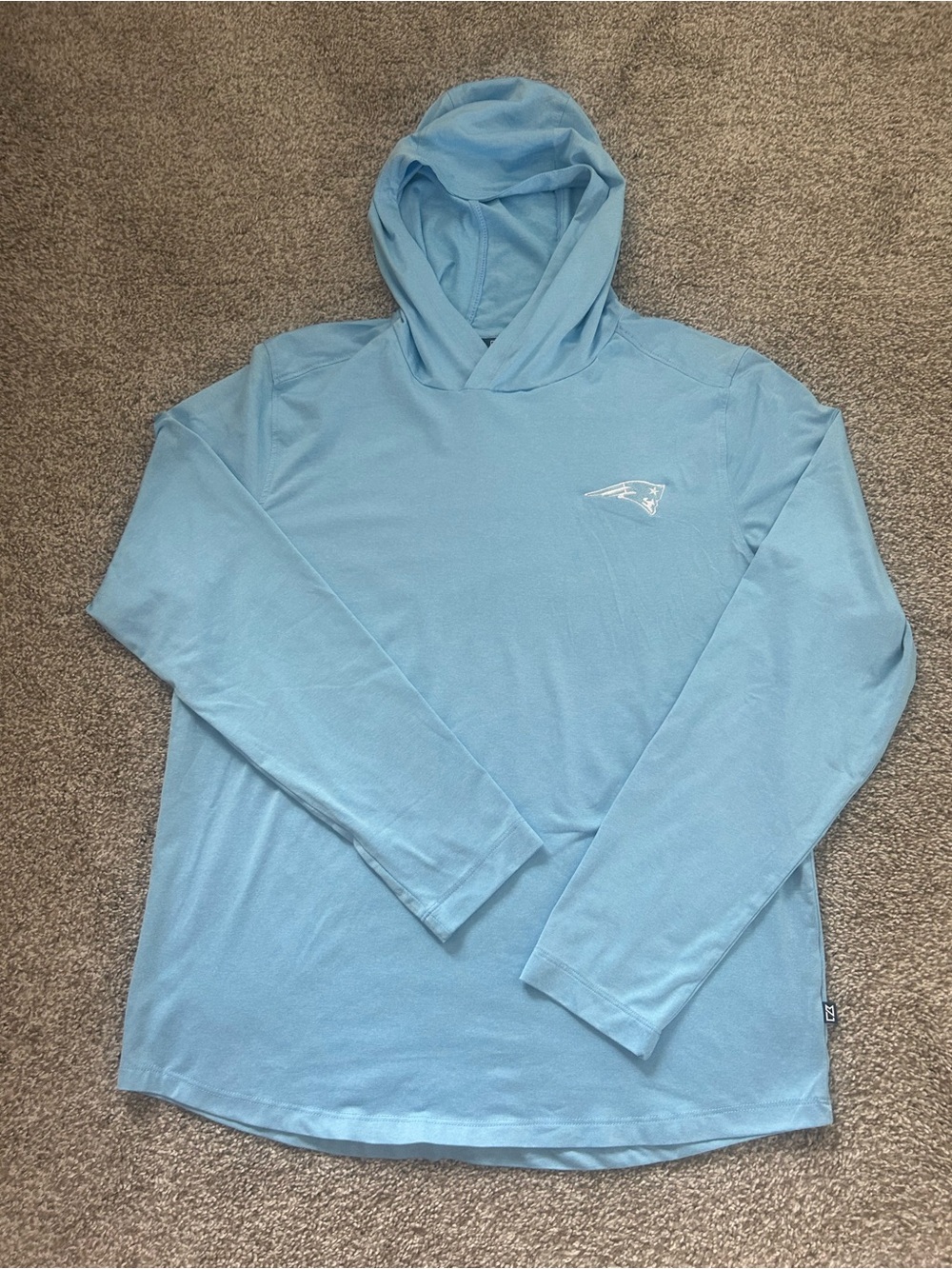 Cutter & Buck New England Patriots Mens Hoodie Medium Light Blue Pullover Shirt